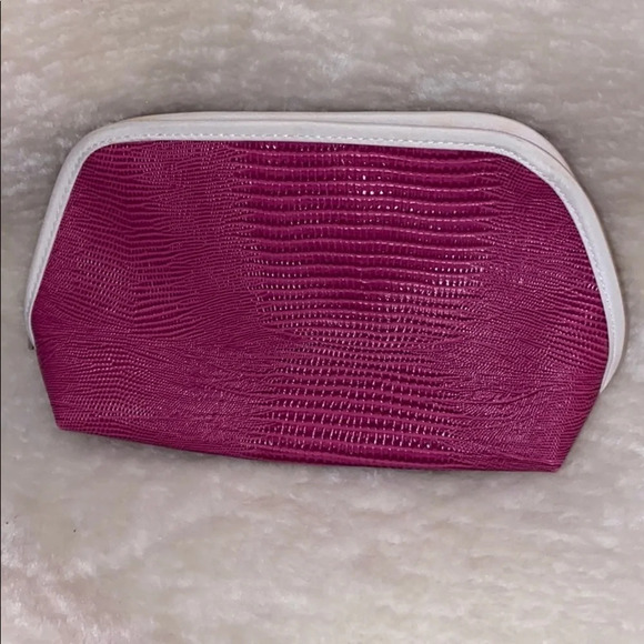 Lancôme pink croc pink leather  makeup bag - Picture 1 of 9